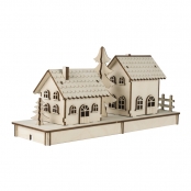Maquette en bois Petites maisons en hiver 32 cm