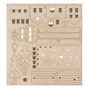 Maquette en bois Chalet en forêt 17,5 cm