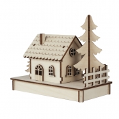 Maquette en bois Chalet en forêt 17,5 cm