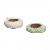 Fabric tape Ruban dentelle adhésif blanc et vert menthe