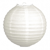 Lampion en papier 40 cm Blanc avec pied en métal