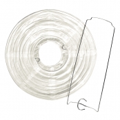 Lampion en papier 40 cm Blanc avec pied en métal