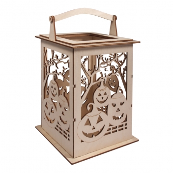 62893505 - 4006166417894 - Rayher - Lanterne en bois motif Citrouille Idéal à Halloween 26,5cm - 2