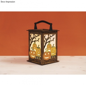 62893505 - 4006166417894 - Rayher - Lanterne en bois motif Citrouille Idéal à Halloween 26,5cm - 4