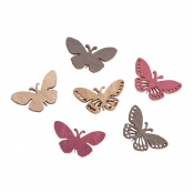 Embellissement miniature en bois Papillon 2,5x1,2cm 24 pièces