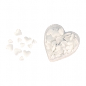 Coeur Miniature en satin ouaté Blanc 100 pièces