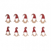 Miniatures en bois Lutin de Noël 4 cm 10 pièces