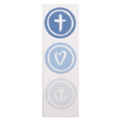 Motifs de cire Croyance Amour Espérance Bleu 9,5x3 cm