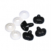 Nez d'animaux en plastique Noir 15 mm 4 pièces