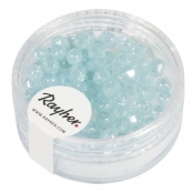 Perle facettée en verre 4 mm Aqua opaque 100 pièces