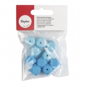 Perles en silicone Idéal attache tétine Hexagone 14mm Bleu clair 10 pièces