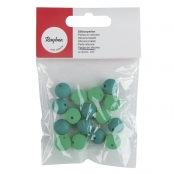 Perles en silicone Idéal attache tétine Bébé 12mm Turquoise 16 pièces