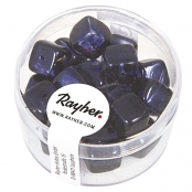 Perles en verre Cube Bleu nuit 8x9 mm 18 pièces