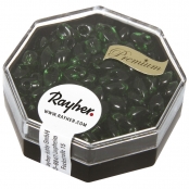 Perles oblongues Magatama transparentes Emeraude 4x7 mm Boite 12 g