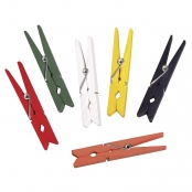 Mini Pinces à linge en bois 6 couleurs 7,2 cm 18 pièces
