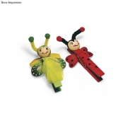 Mini Pinces à linge en bois 6 couleurs 7,2 cm 18 pièces