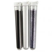 Poudre de paillettes fine Noir Blanc Gris