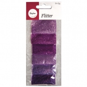 Poudre de paillettes Mélange Violet 6 pièces