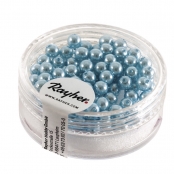 Perles en verre Renaissance nacré 4mm Bleu clair 85 pièces