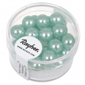 Perle nacrée Renaissance Bleu turquoise 8 mm 25 pièces