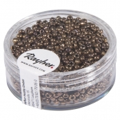 Rocailles, 2 mm ø, avec garniture argent, cuivre, boîte 17 g