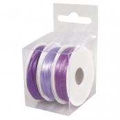 Rubans en satin Violet 3mm 3 Rouleaux de 6m