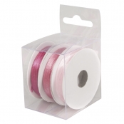 Rubans en satin Rose 3mm 3 Rouleaux de 6m