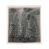 Sapin déco enneigé vert 7 pièces