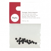 Yeux d\'animaux demi-perle 4mm Noir 20 pièces