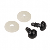 Yeux de sécurité en plastique 10mm Noir avec rondelles 10 pièces