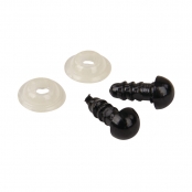 Yeux de sécurité en plastique 6mm Noir 10 pièces
