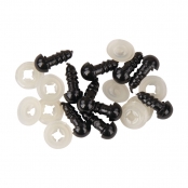 Yeux de sécurité en plastique 6mm Noir 10 pièces