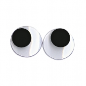Yeux mobiles en plastique à coller 20 mm, 10 pces