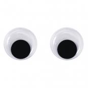 Yeux plastiques avec pupille mobile, 15 mm ø, 10 pces