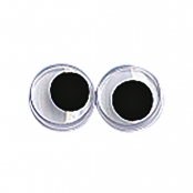 Yeux plastiques avec pupille mobile,5mmø, 10 pces