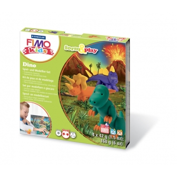 262242 - 4007817806128 - Fimo - Kit Pâte Fimo Kids Dinosaure 8034.07 ly