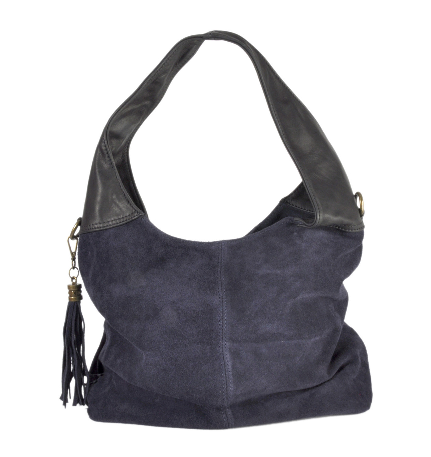 Sac en daim a pompon Bleu Collection CMLPB reference 05 0036 bleu