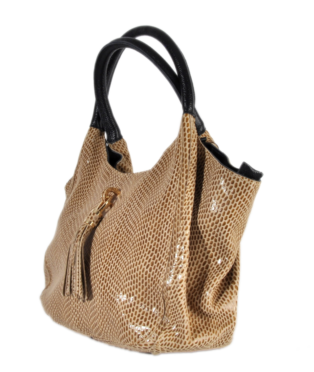 Sac en cuir style serpent Beige Collection CMLPB ref 01 0041 kaki